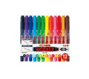 三菱鉛筆 水性サインペン プロッキー 極細+細字丸芯 12色セット PM120T12CN