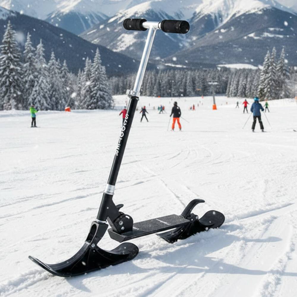 2WAY スノースクーター キックボード キックスクーター 子供 ハンドル付き ソリ 子供用 雪遊び ...