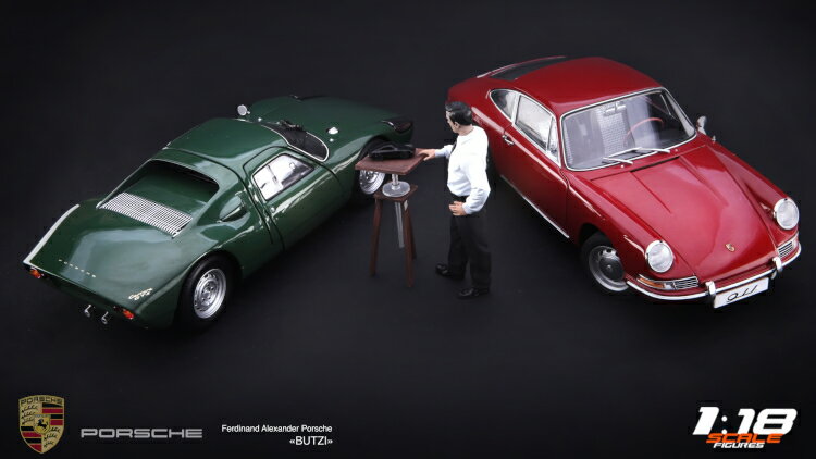 SF Scale Figures 1/18 tFfBig ANT_[ ubcB[ |VF tBMA Konstrukteursfigur FERDINAND Alexander 'Butzi' PORSCHE ~jJ[͕t܂B