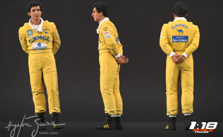 SF Scale Figures 1/18 ACgEZi L [^X tBMA AYRTON SENNA CAMEL LOTUS - Opened Box - ~jJ[͕t܂B