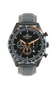 LORENZ 時計 Motorsport Watch Granpremio Chronograph Perforated leather Black / Orange Racing with Special Box Helmet Lorenz