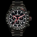 Lorenz 時計 Motorsport Watch Granpremio Chronograph Steel Carbon Effect Black / Red Racing with Special Box Helmet Lorenz