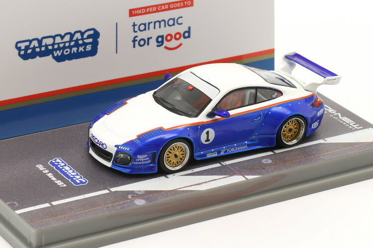 ターマックワークス 1/64 ポルシェ 997 オールド＆ニュー #1 ブルー/ホワイトTarmac Works 1:64 Porsche 997 Old & New #1 blue / White