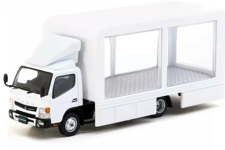 ターマックワークス 1/64 三菱ふそう キャンター モバイルディスプレイトラック ホワイトTarmac Works 1:64 Mitsubishi Fuso Canter Mobile Display Truck White