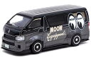 ターマックワークス 1/64 トヨタ ハイエース ワイドボディ ムーンアイズ ブラックTarmac Works 1:64 Toyota Hiace Widebody Mooneyes Black