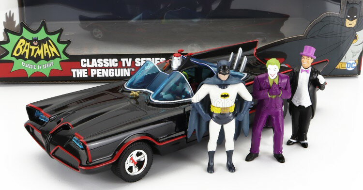 ジャダトイズ 1/24 バットマン 1966 クラシック TV シリーズ フィギュア付き（バットマン ジョーカー ペンギン）Jadatoys 1:24 BATMAN - BATMOBILE 1966 - CLASSIC TV SERIES WITH BATMAN - JOKER - PINGUIN FIGURES