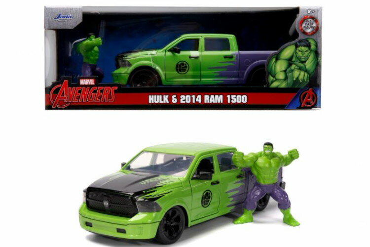 ジャダトイズ 1/24 ダッジ ラム 1500 ピックアップ マーベル アベンジャーズ 2014 ハルクフィギュア付き Jadatoys 1:24 DODGE - RAM 1500 PICK-UP WITH HULK FIGURE MARVEL AVENGERS 2014