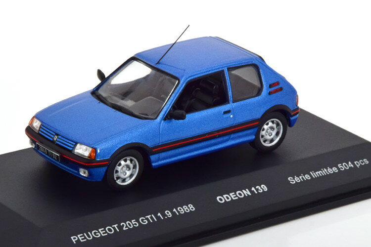 ODEON 1/43 vW[ 205 GTI 1.9 1988 u[^bN 504Odeon 1:43 Peugeot 205 GTI 1.9 1988 bluemetallic Limited Edition 504 pcs