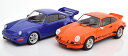 ソリド 1/18 ポルシェ 911 RSR / 964 RS 2台セットSolido 1:18 Porsche orange black and blue