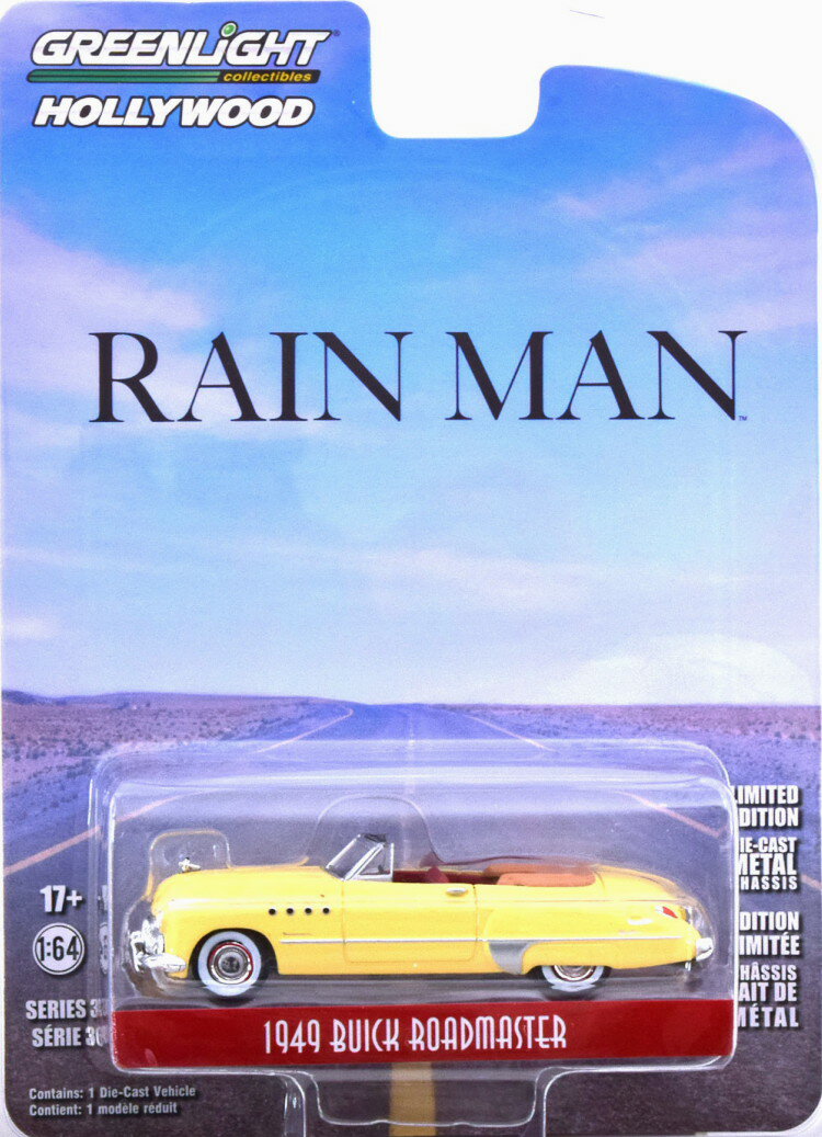 グリーンライト コレクティブル 1/64 ビュイック ロードマスター レインマン 1949 ライトイエローGreenlight Collectibles 1:64 Buick Roadmaster Rain Man 1949 lightyellow in blister