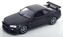 Welly 1/24 日産 スカイライン GT-R (R34) ブラック 開閉Welly 1:24 Nissan Skyline GT-R (R34) black