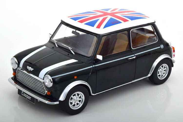 KK-Scale 1/12 ミニクーパー RHD RHD ダークグリーンメタリック/ホワイト/ユニオンジャック 開閉KK-Scale 1:12 Mini Cooper RHD darkgreen-metallic white Union Jack