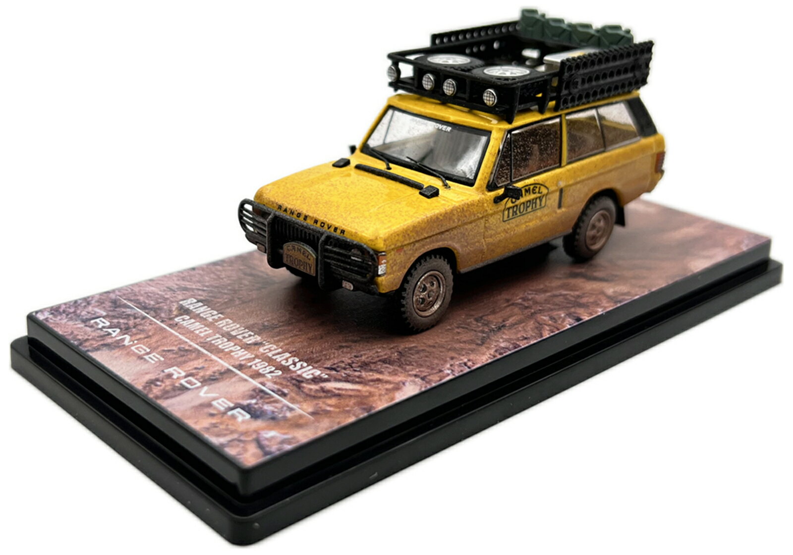 INNO64 1/64 レンジローバー クラシック キャメル トロフィー 1982 ダスト アクセサリー付きINNO64 1:64 Range Rover Classic Camel Trophy 1982 Dust Effect Accessories