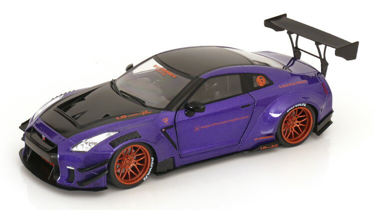 \h 1/18 Y XJCC GT-R R35 LBWK {fBLbg ^Cv2 p[v^bN JSolido 1:18 Nissan Skyline GT-R R35 LBWK Bodykit Type 2 purple-metallic