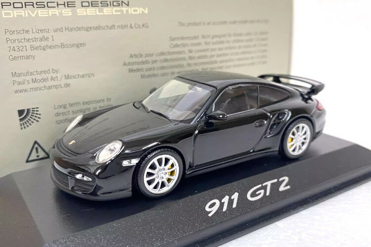 ポルシェ特注 ミニチャンプス 1/43 ポルシェ 911/997 GT2 クーペ 2008 ブラックMinichamps 1:43 Porsche 911/997 GT2 Coupe 2008 Black