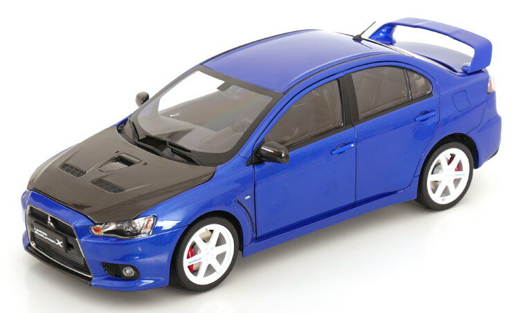 VIAT 1/18 三菱 ランサー エボ X ブルーメタリックカーボン 開閉VIAT 1:18 Mitsubishi Lancer Evo X bluemetallic carbon