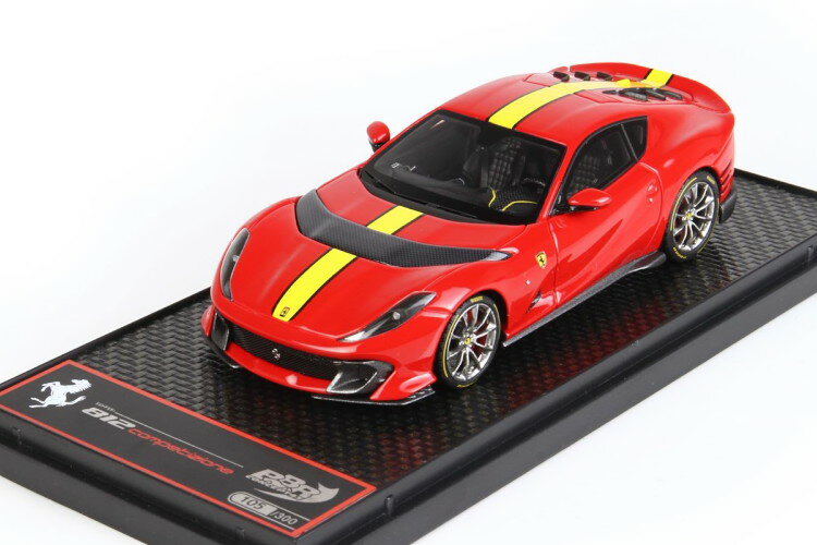 BBR 1/43 tF[ 812 RyeBcBI[l 2021 b\RT 322 [VO WAb tC XgCvBBR 1:43 Ferrari 812 Competizione 2021 Rosso Corsa 322 With Racing Giallo FLY Stripe