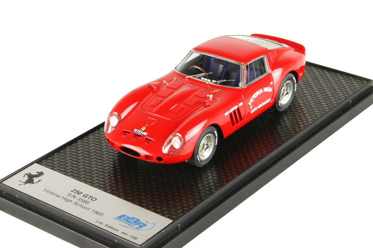 BBR 1/43 tF[ 250 GTO S/N 3589 rNgA nCXN[ 1965 150BBR 1:43 Ferrari 250 GTO S/N 3589 Victoria High School 1965 Limited Edition 150pcs