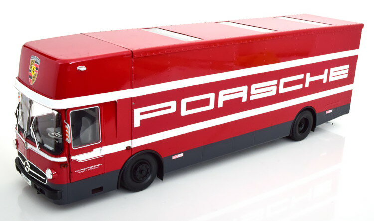CMR 1:18 メルセデス O317 ポルシェ レース トランスポーター レッド/ホワイトCMR 1:18 Mercedes O317 Porsche race transporter red white slightly paint problems possible Side door does not close perfectly