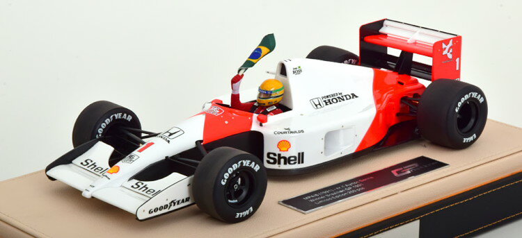 GP Replicas 1/18 ޥ顼 MP4/6 ֥ͥ饸GP ɥԥ 1991 ե奢 ǥ 硼դ 250 GP Replicas 1:18 McLaren MP4/6 Winner GP Brazil World Champion 1991 Senna with figurine Decal and ShowCase Limited 250 pcs