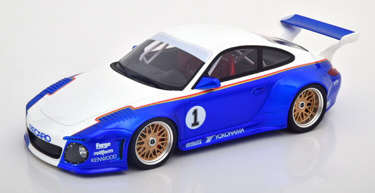 GT スピリット 1/18 ポルシェ 911 997 オールド ニュー 935 ボディキット メタリックブルー ホワイト デカール付き 999台限定 GT Spirit 1:18 Porsche 911 997 Old New 935 Body Kit bluemetallic white with Decals Limited 999 pcs