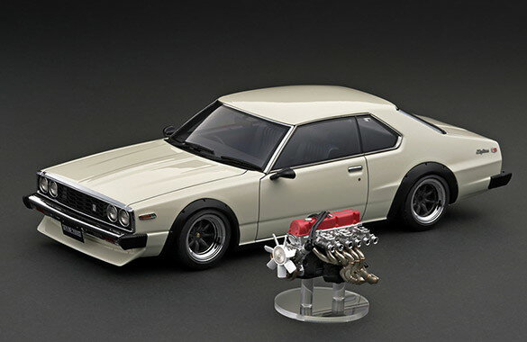 COjbVf 1/18 Y XJCC 2000 GT-ES C210 zCg GWtignition model 1/18 Nissan Skyline 2000 GT-ES (C210) White With Engine