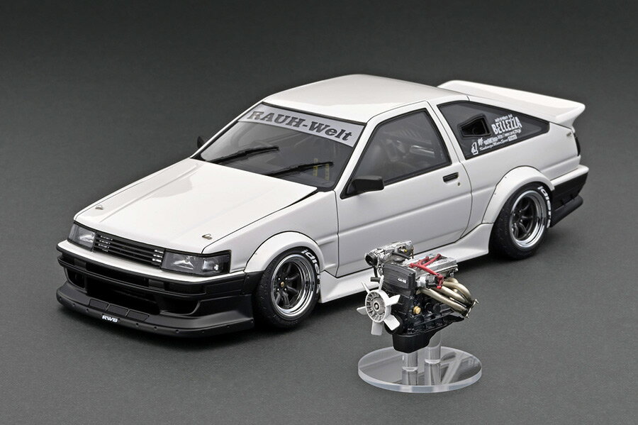 イグニッション モデル 1/18 トヨタ カローラ レビン RWB AE86 ホワイト エンジン付ignition model 1:18 RWB AE86 White/Black With Engine