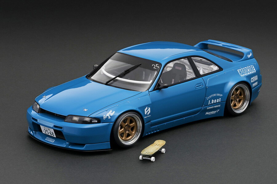 イグニッションモデル 1/18 パンデム GT-R(BCNR33) ブルー スケートボード付きignition model 1/18 PANDEM GT-R(BCNR33) Blue With Skate Board