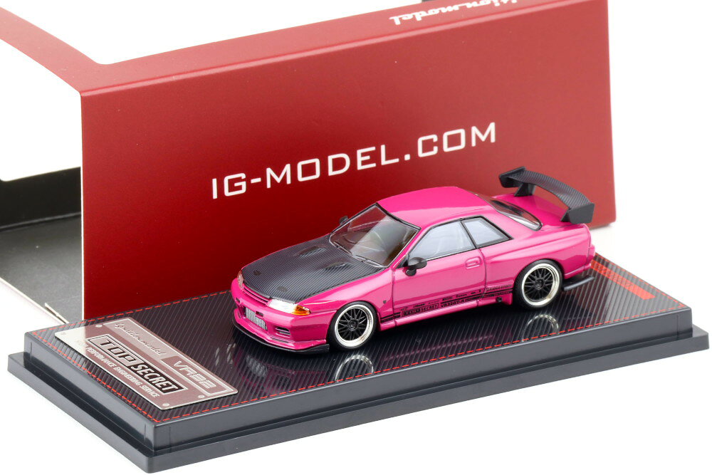 イグニッションモデル 1/64 日産 GT R/VR32 トップシークレット ピンク/カーボンignition model 1/64 Nissan GT R/VR32 TOP SECRET pink/carbon