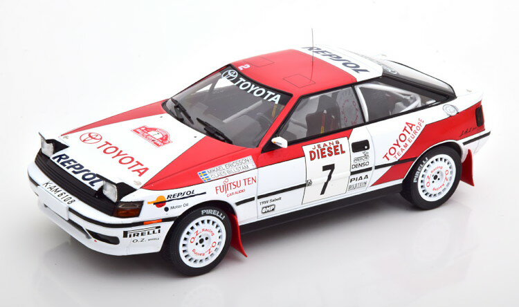 CN\ 1/18 g^ ZJ GT-4 ST165 #7 [ T 1990 GN\ rX^Ixo 1:18 Toyota Celica GT-4 ST165 No.7, Rally San Remo 1990 Ericsson Billstam