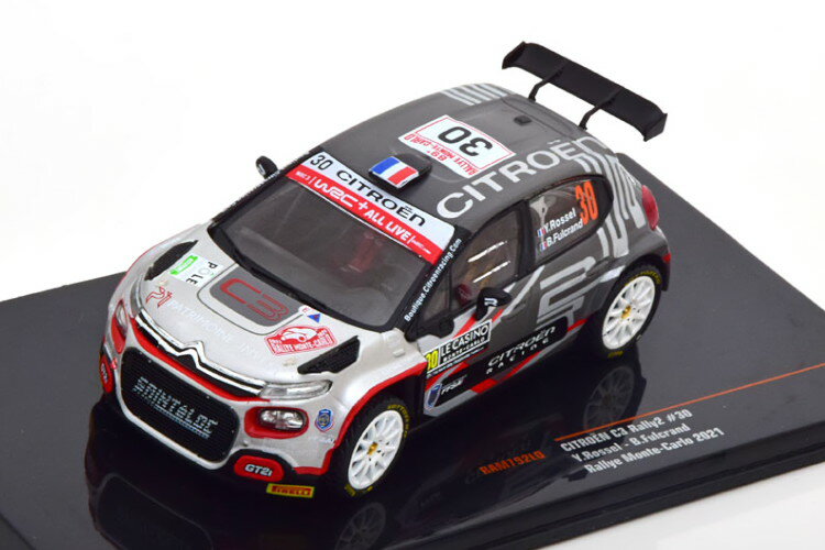 CN\ 1/43 VgG C3 [2 #30 [eJ 2021Ixo 1:43 Citroen C3 Rally2 No 30 Rally Monte Carlo 2021 Rossel/Fulcrand