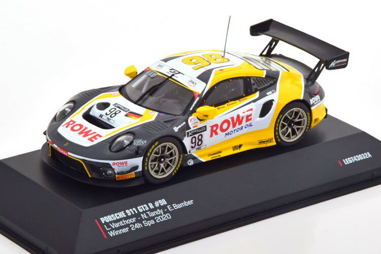 イクソ 1/43 ポルシェ 911 GT3 R 優勝 24時間スパ 2020 ローヴェレーシング バンバー ヴァントールIxo 1:43 Porsche 911 GT3 R Winner 24h Spa 2020 Rowe Racing Bamber/Tandy/Vanthoor