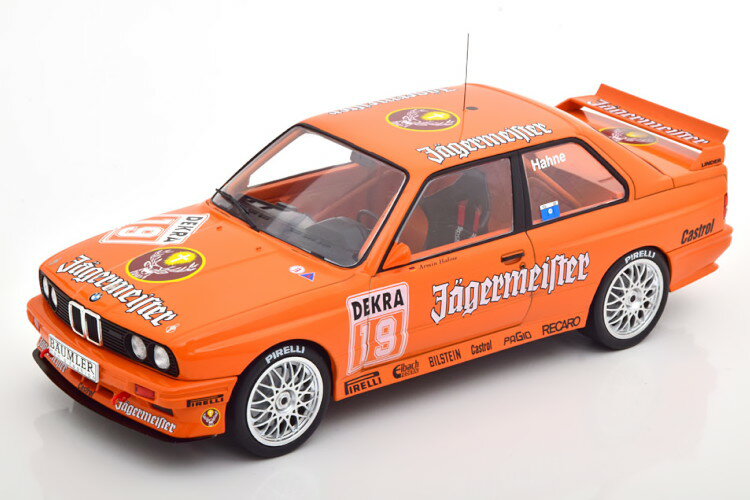 CN\ 1/18 BMW M3 E30 #19 DTM juNN 1992 CF[K[}CX^[n[lIxo 1:18 BMW M3 E30 No 19 DTM Nuerburgring 1992 Jaegermeister Hahne