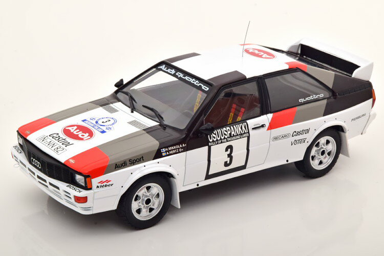 イクソ 1/18 アウディ クワトロ 優勝 1000湖ラリー 1982Ixo 1:18 Audi Quattro Winner Rally 1000 Lakes 1982 Mikkola/Hertz