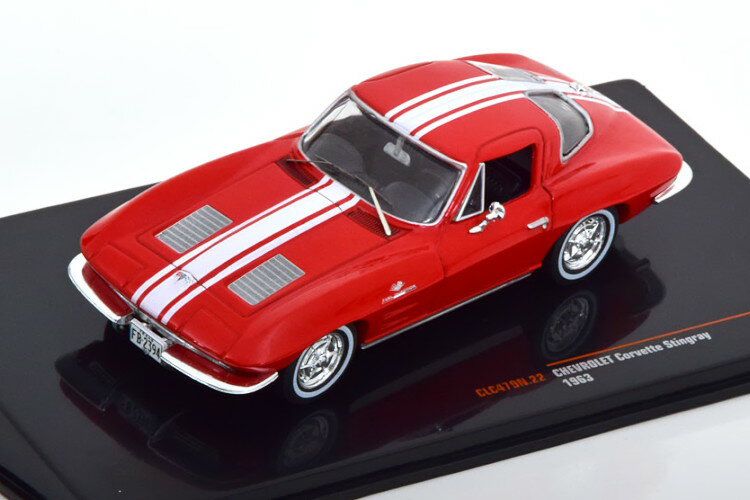イクソ 1/43 シボレー コルベット C2 スティングレイ 1963 レッド/ホワイトIxo 1:43 Chevrolet Corvette C2 Stingray 1963 red white