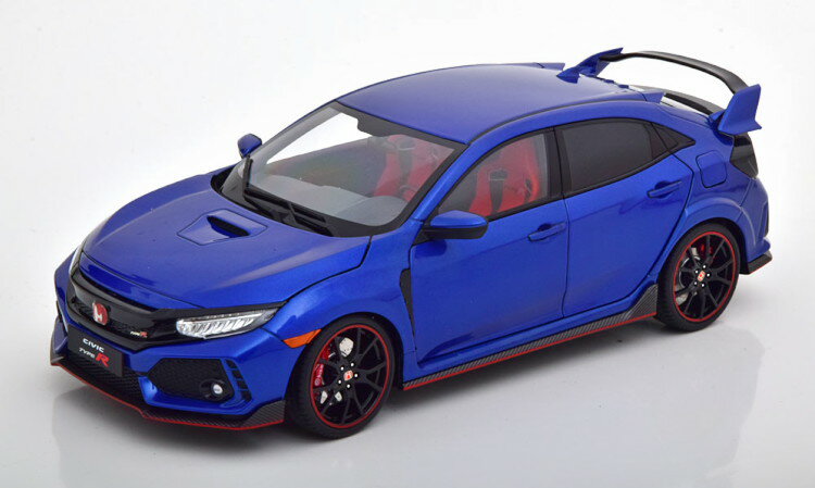 LCD Models 1/18 ホンダ シビック タイプR 2018 FK8 ブルーメタリック 左ハンドル 開閉 HONDA Civic Type R