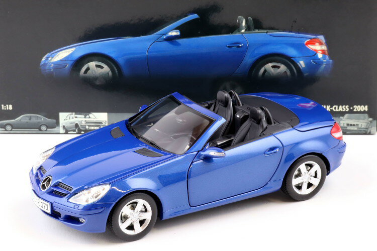 ミニチャンプス 1/18 メルセデス ベンツ SLK コンバーチブル R171 可動ルーフ付き 2004 ブルーメタリックMinichamps 1:18 Mercedes SLK Convertible R171 with movable roof 2004 blue metallic