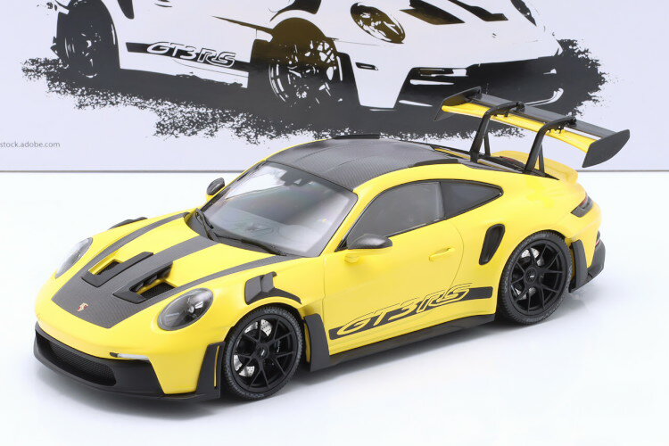 ~j`vX 1/18 |VF 911 (992) GT3 RS 2023 CG[/ubN 300Minichamps 1:18 Porsche 911 (992) GT3 RS year 2023 yellow / black rims Limited Edition 300 pcs