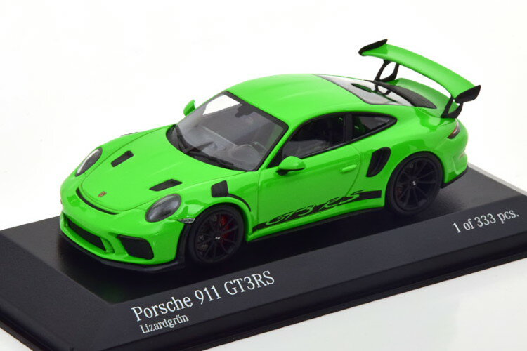 ミニチャンプス 1/43 ポルシェ 911 (991 2) GT3 RS リム ブラック 2018 グリーン 333台限定Minichamps 1:43 Porsche 911 (991 II) GT3 RS rims black 2018 green Limited Edition 333 pcs