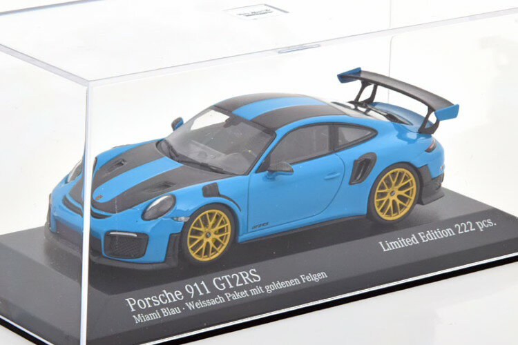 ~j`vX 1/43 |VF 911 991 2 GT2 RS 2018 u[ ubN 222 Minichamps 1:43 Porsche 911 991 2 GT2 RS 2018 blue black Limited Edition 222 pcs.