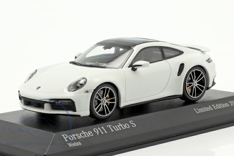 ~j`vX 1 43 |VF 911 992 ^[{S 2020 zCg Vo[  200 Minichamps 1:43 Porsche 911 992 Turbo S 2020 white silver rims Limitation 200 pcs.