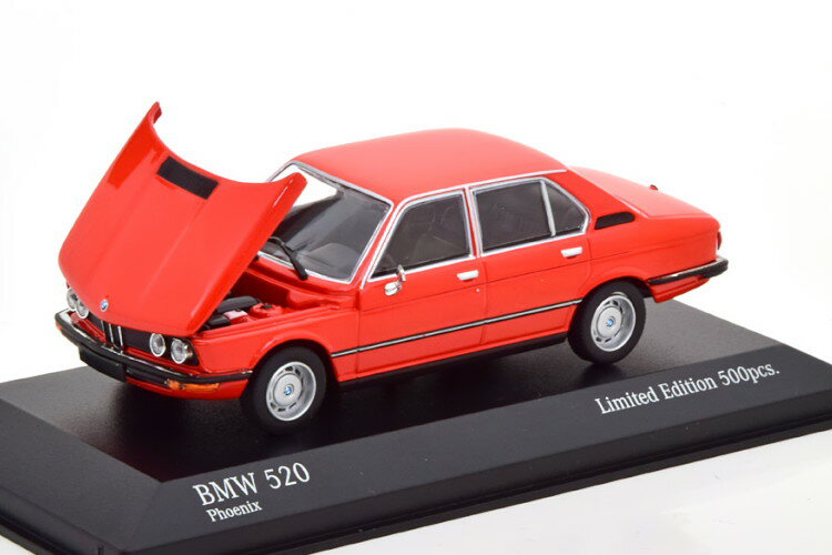 ~j`vX 1/43 BMW 520 E12 1974 bh 500 Minichamps 1:43 BMW 520 E12 1974 red Limited Edition 500 pcs