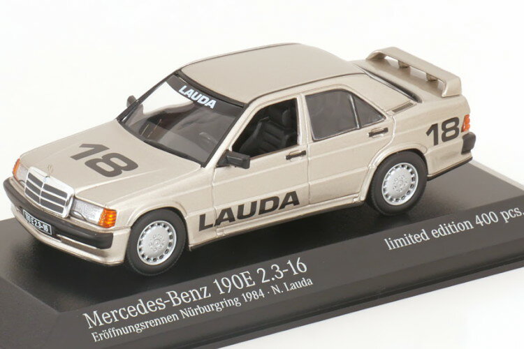 ~j`vX 1/43 ZfXExc 190E 2.3-16 J Lauda Senna 400Minichamps 1:43 Mercedes 190E 2.3-16 Opening Race 1984 Lauda Limited Edition 400 pcs