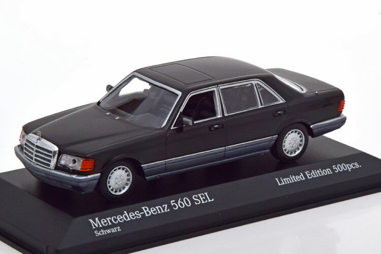 ~j`vX 1/43 ZfX 560 SEL W126 1990 ubN 500 Minichamps 1:43 Mercedes 560 SEL W126 1990 black Limited Edition 500 pcs