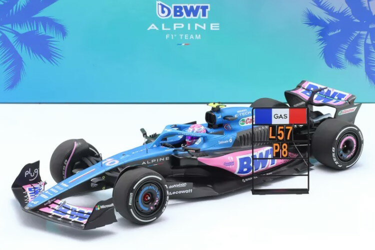 ~j`vX 1/18 As[k A523 #10 8th }CA~GP tH[~1 2023 Pierre Gasly 222 MINICHAMPS 1:18 Alpine A523 #10 8th Miami GP Formula 1 2023 Pierre Gasly Limited Edition 222 pcs.