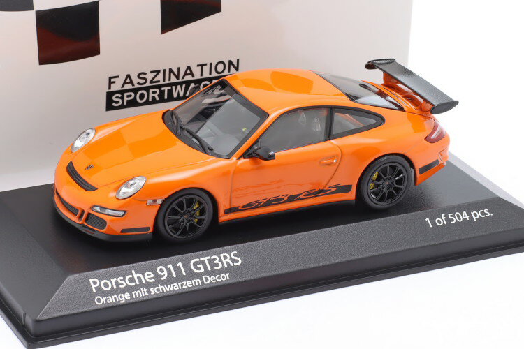 ~j`vX 1/43 |VF 911 (997.1) GT3 RS 2006 IW/ ubN 504Minichamps 1:43 Porsche 911 (997.1) GT3 RS year 2006 orange / black Limited Edition 504 pcs.