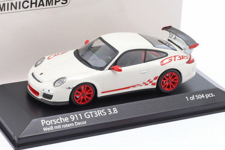 ミニチャンプス 1/43 ポルシェ 911 (997.2) GT3 RS 3.8 2009 ホワイト/レッド 504台限定Minichamps 1:43 Porsche 911 (997.II) GT3 RS ..