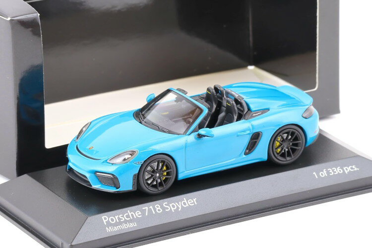 ミニチャンプス 1/43 ポルシェ 718 982 ボクスター スパイダー 2020年 マイアミブルー 336台限定 Minichamps 1:43 Porsche 718 982 Boxster Spyder year 2020 Miami blue Limitation 336 pcs.