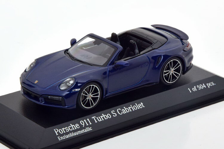 ミニチャンプス 1/43 ポルシェ 911 992 ターボ S コンバーチブル 2020 ダークブルーメタリック 504台限定 Minichamps 1:43 Porsche 911 (992) Turbo S Convertible 2020 darkblue-metallic Limited Edition 504 pcs