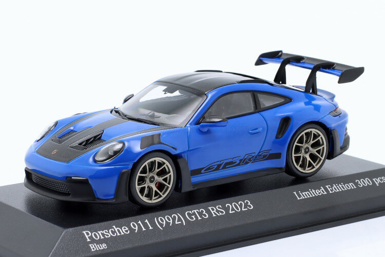 ミニチャンプス 1/43 ポルシェ 911 (992) GT3 RS ヴァイザッハ パッケージ 2023 ブルー/ゴールド リム 300台限定Minichamps 1:43 Porsche 911 (992) GT3 RS Weissach package 2023 blue / golden ones rims Limited Edition 300pcs.